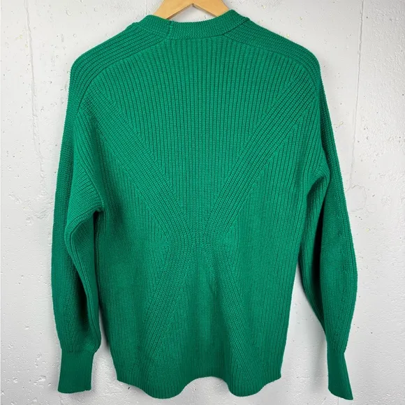 Cabi Women’s Emerald Kelly Green Lucky Cardigan Chunky Knit Button V-Neck Size S