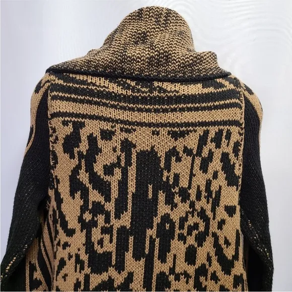 Calvin Klein Sweater Duster Cardigan Zebra Leopard