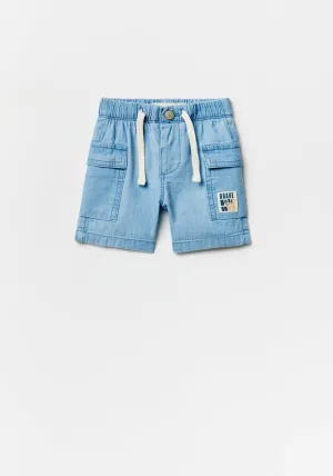 Cargo denim Bermuda shorts - Denim Light Wash