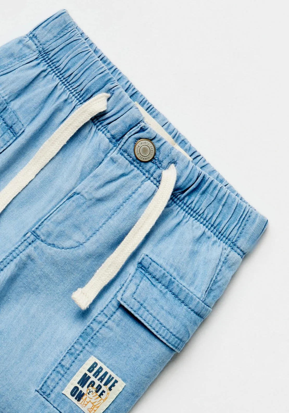 Cargo denim Bermuda shorts - Denim Light Wash