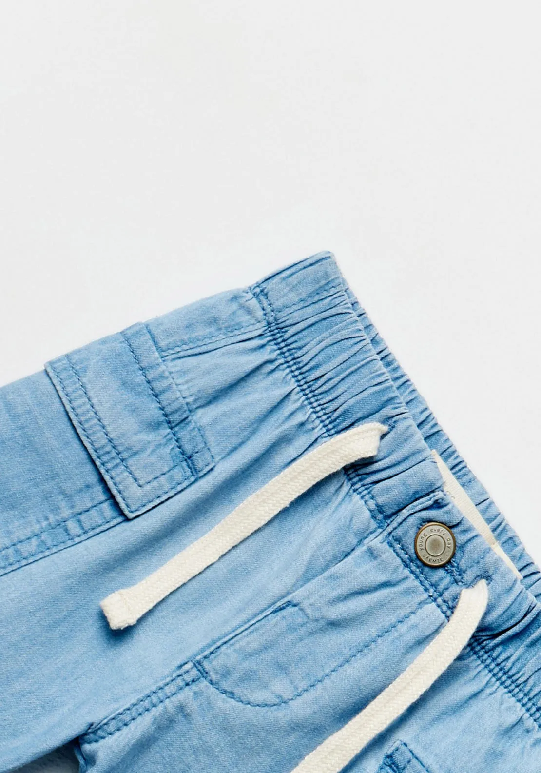 Cargo denim Bermuda shorts - Denim Light Wash