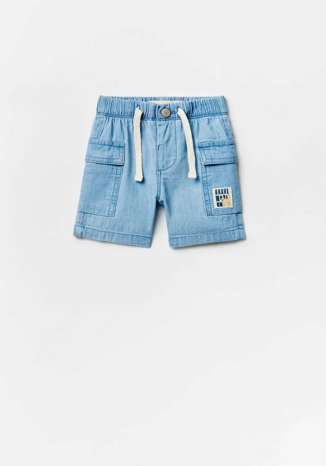 Cargo denim Bermuda shorts - Denim Light Wash