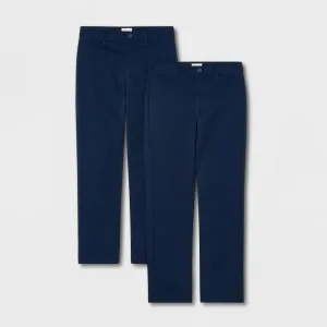 Cat & Jack Boys' 2pk Regular Fit Straight Uniform Pants