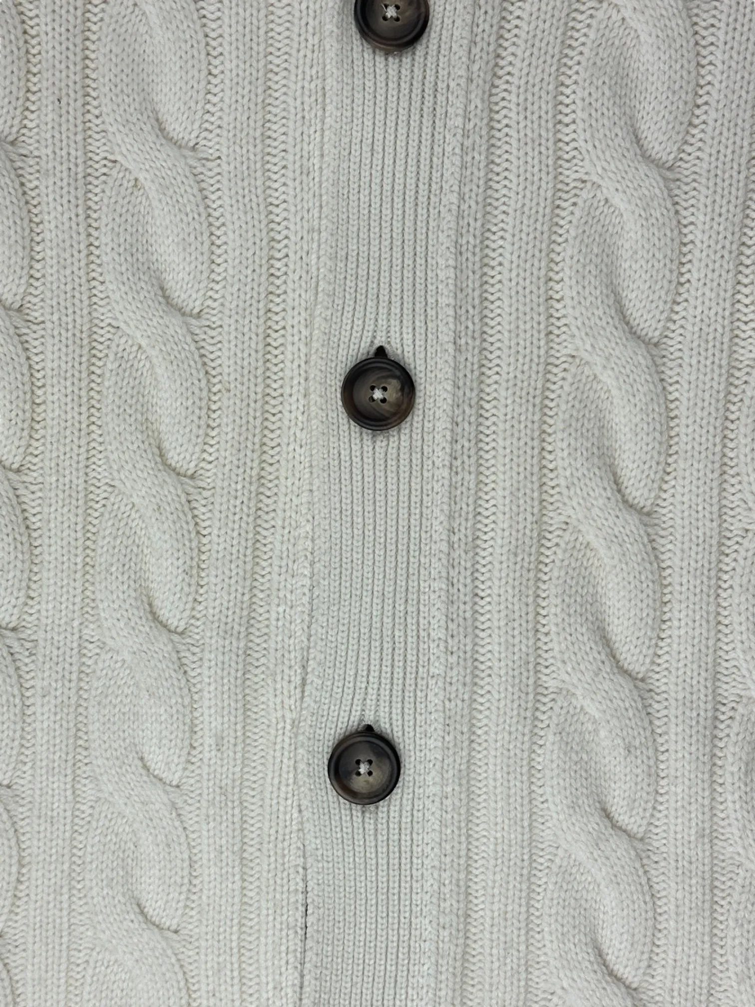 Cesare Attolini Offwhite Cashmere Cable Cardigan