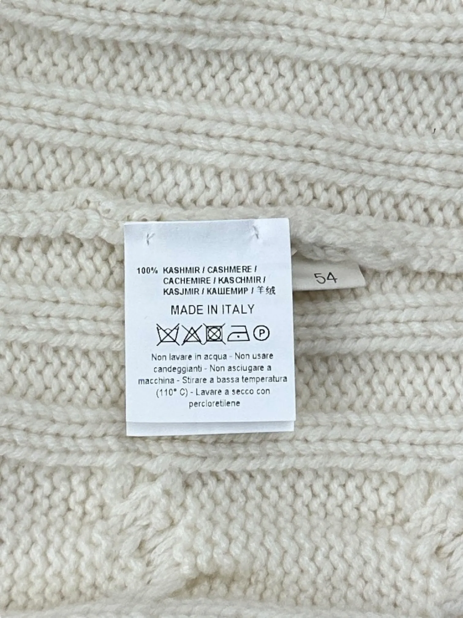 Cesare Attolini Offwhite Cashmere Cable Cardigan