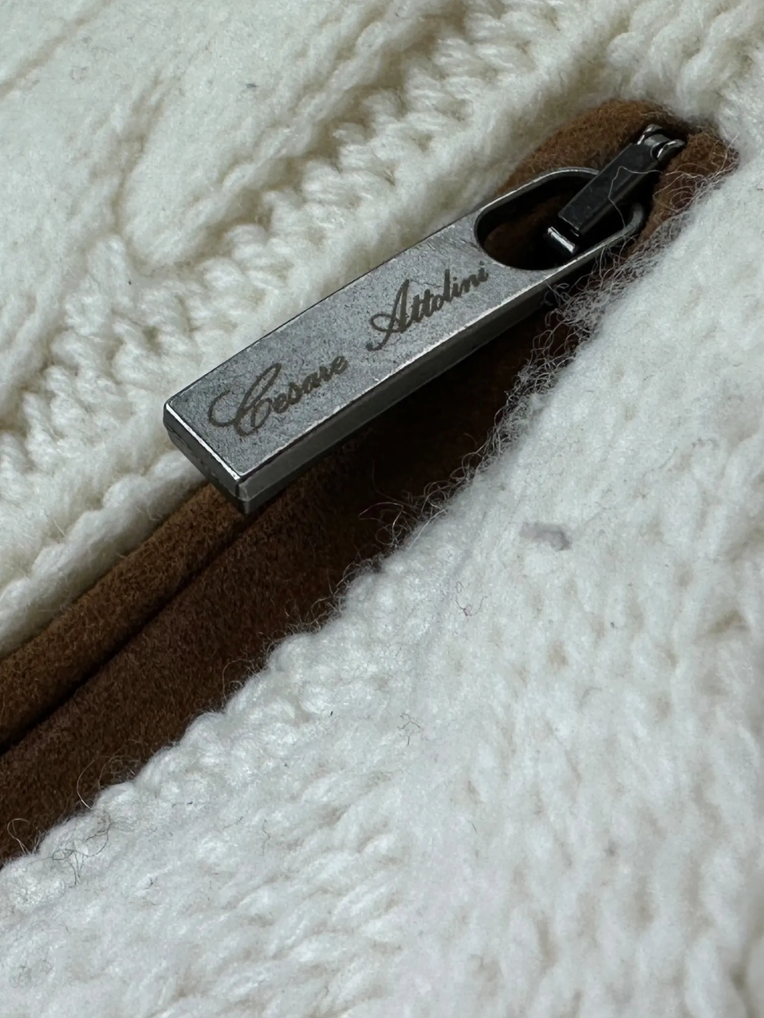 Cesare Attolini Offwhite Cashmere Cable Cardigan