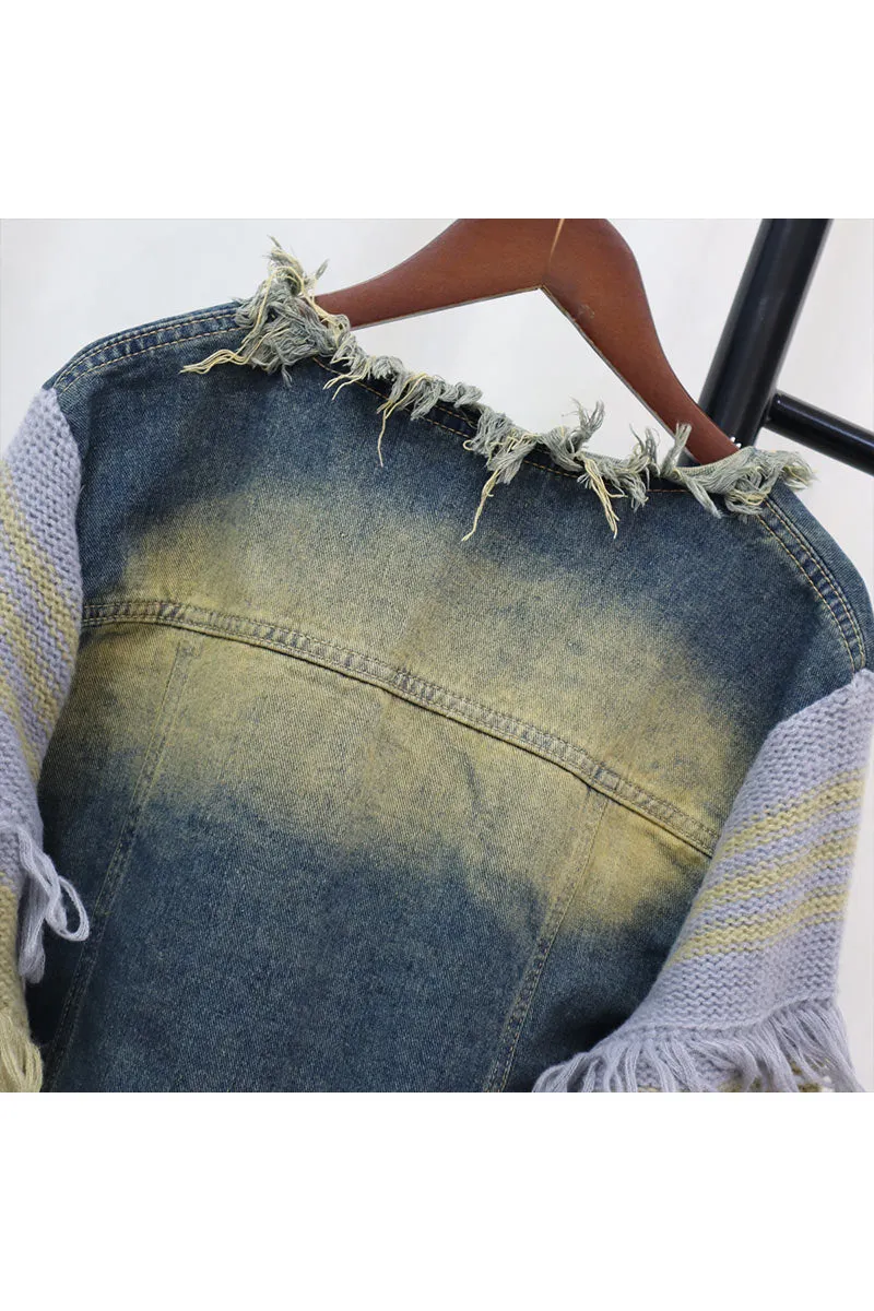 CG0428 Sweater Denim Jacket