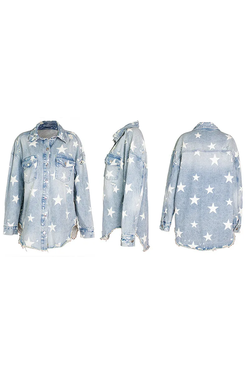 CH0258 Distressed Denim Shirt