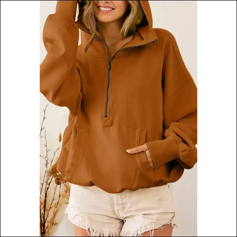 Chic Brown Half Zip: Hug Dealer from Needful Things 😈