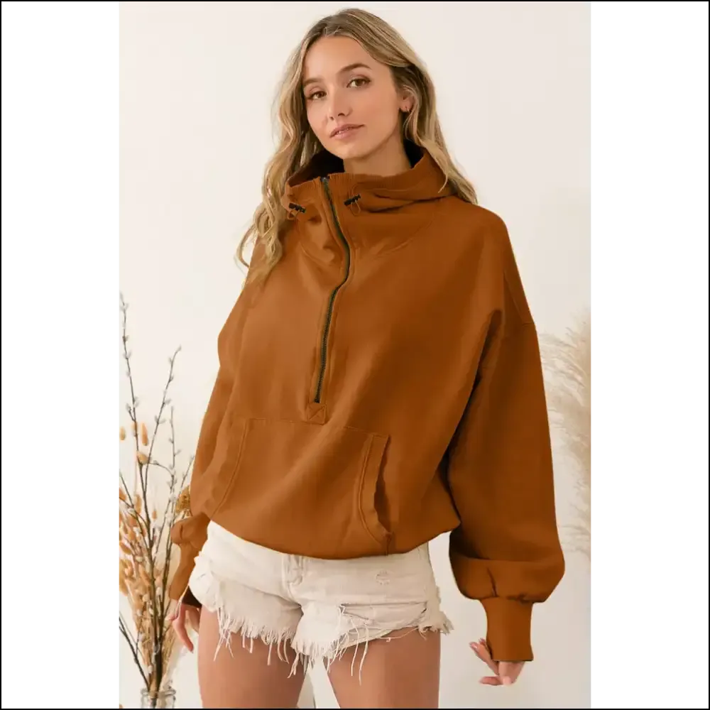 Chic Brown Half Zip: Hug Dealer from Needful Things 😈