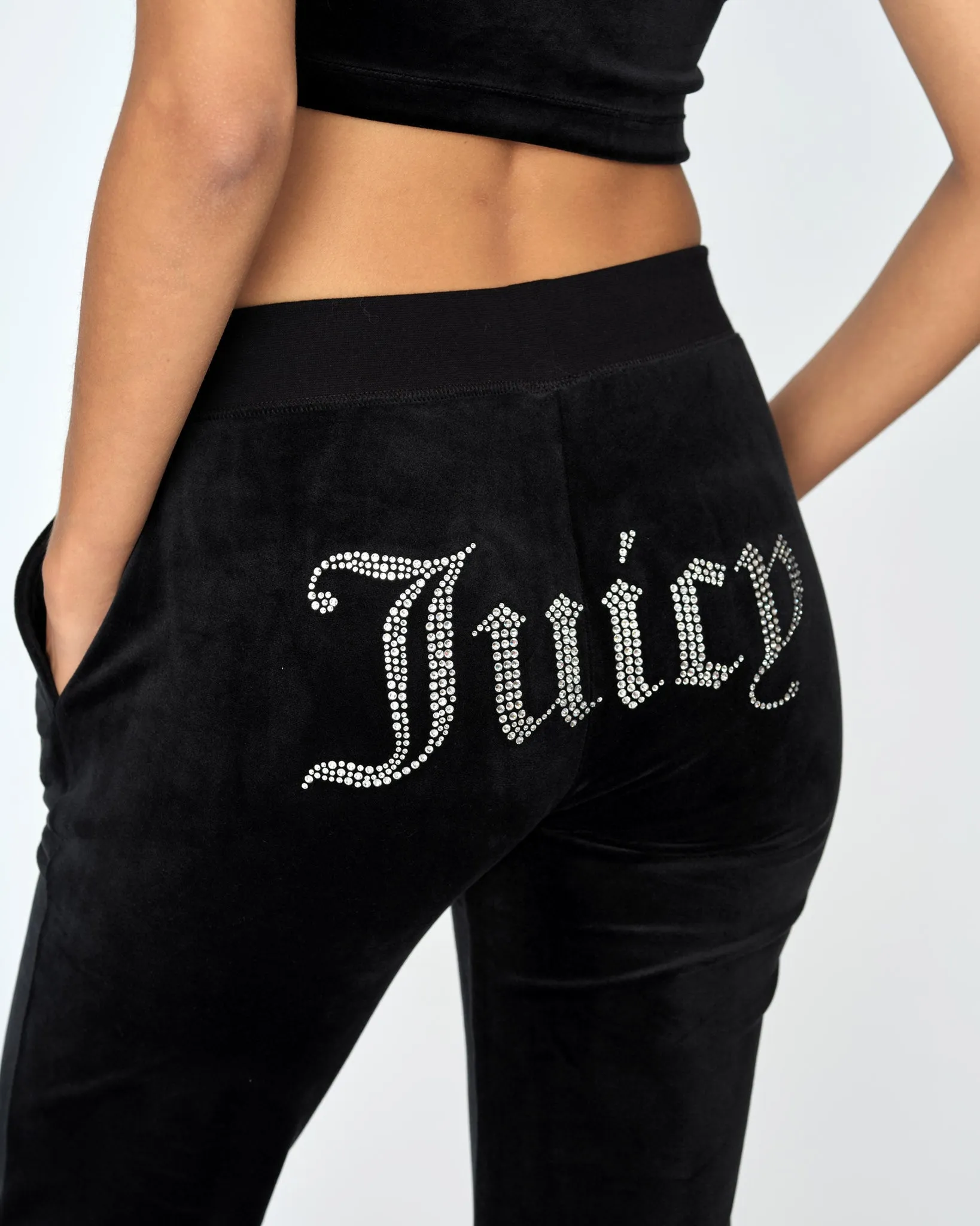 Classic Velour Diamante Del Ray Pant Black