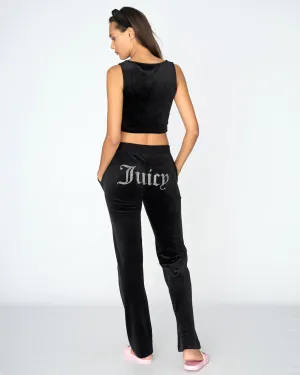 Classic Velour Diamante Del Ray Pant Black
