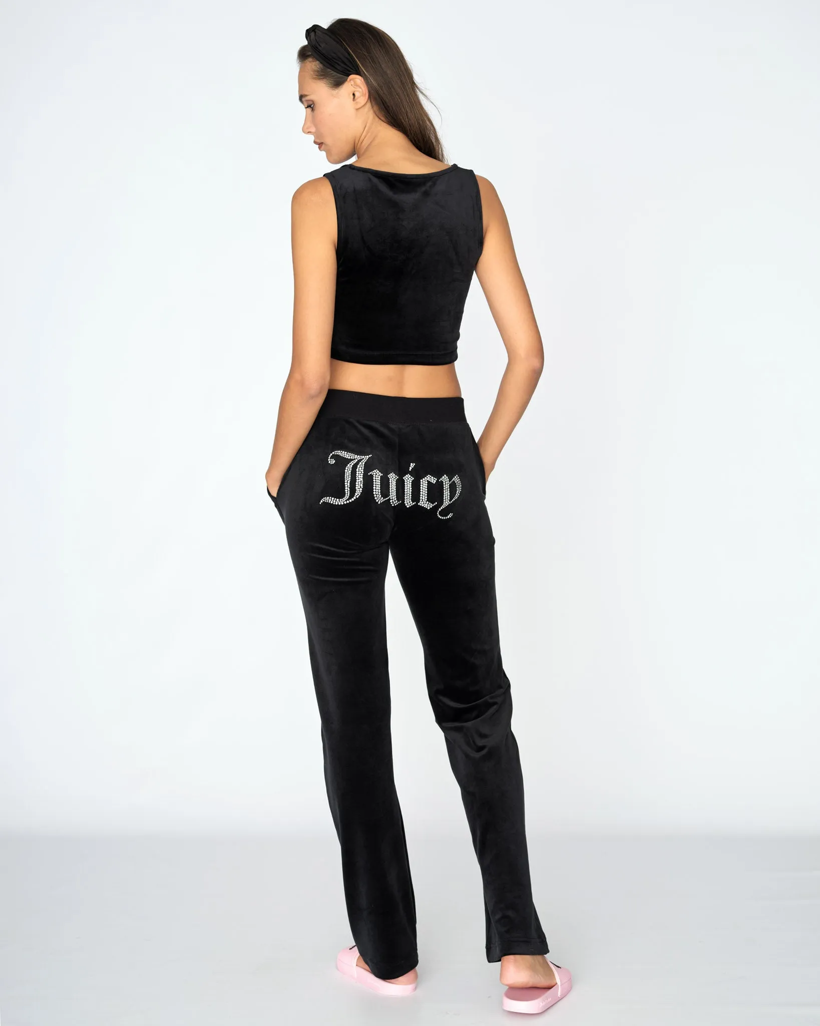 Classic Velour Diamante Del Ray Pant Black