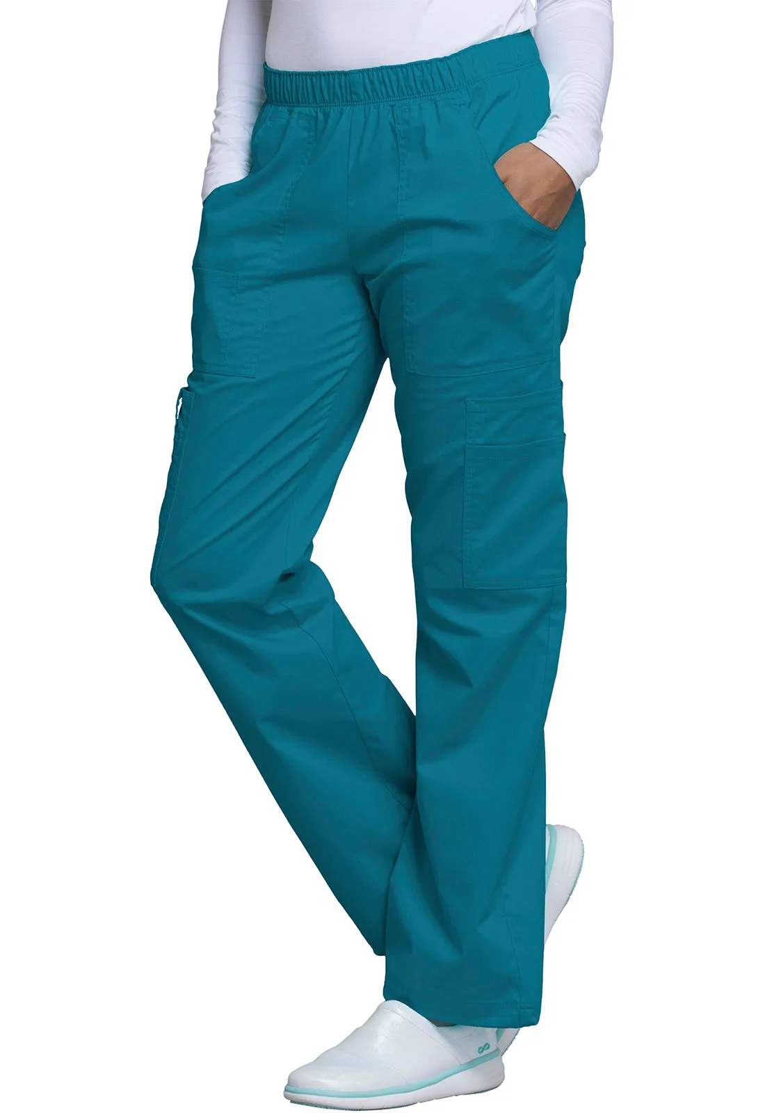Core Stretch 4005 Mid Rise Pull-On Cargo Pants Caribbean Blue