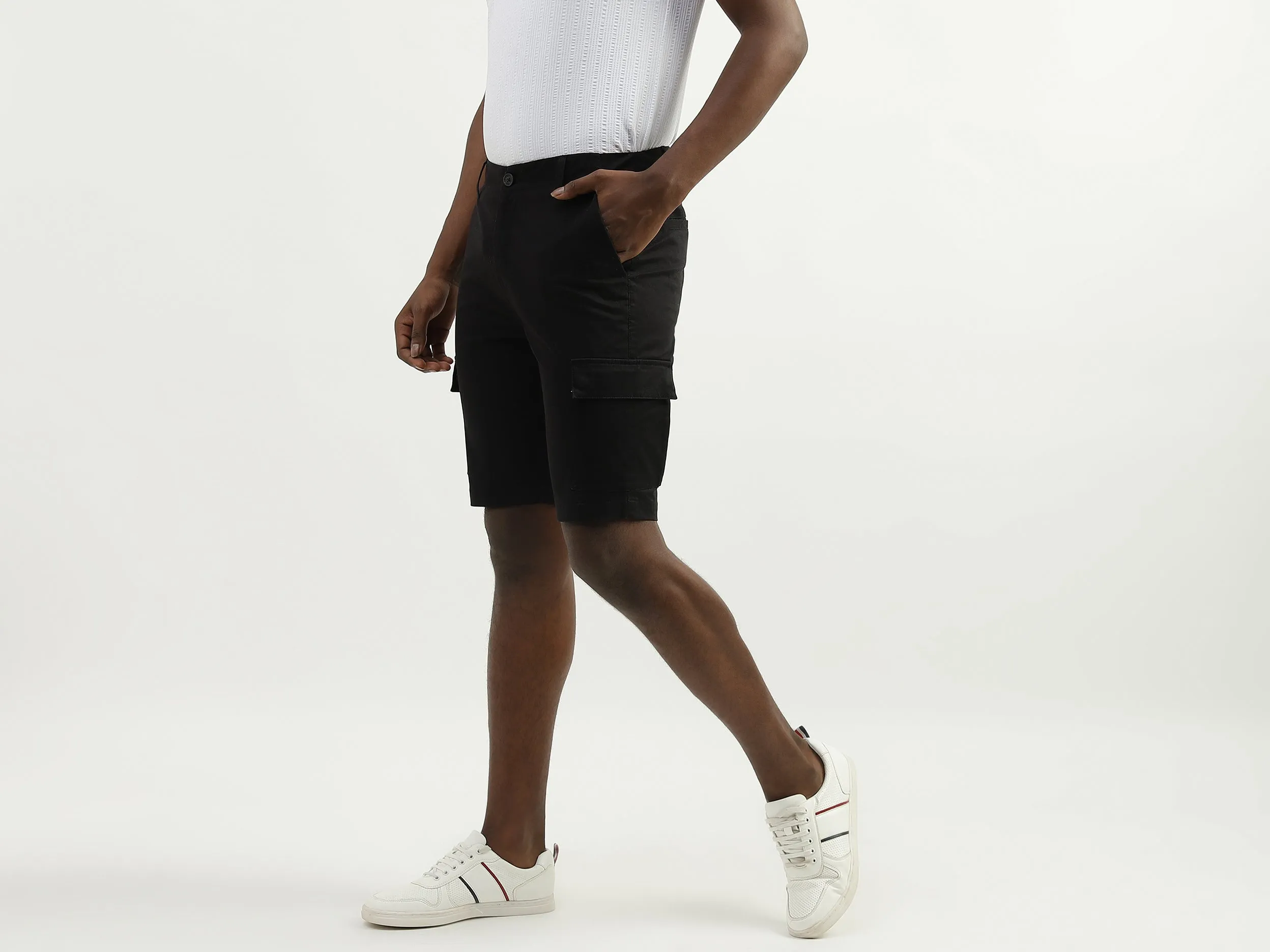 Cotton Solid Regular Fit Mens Shorts