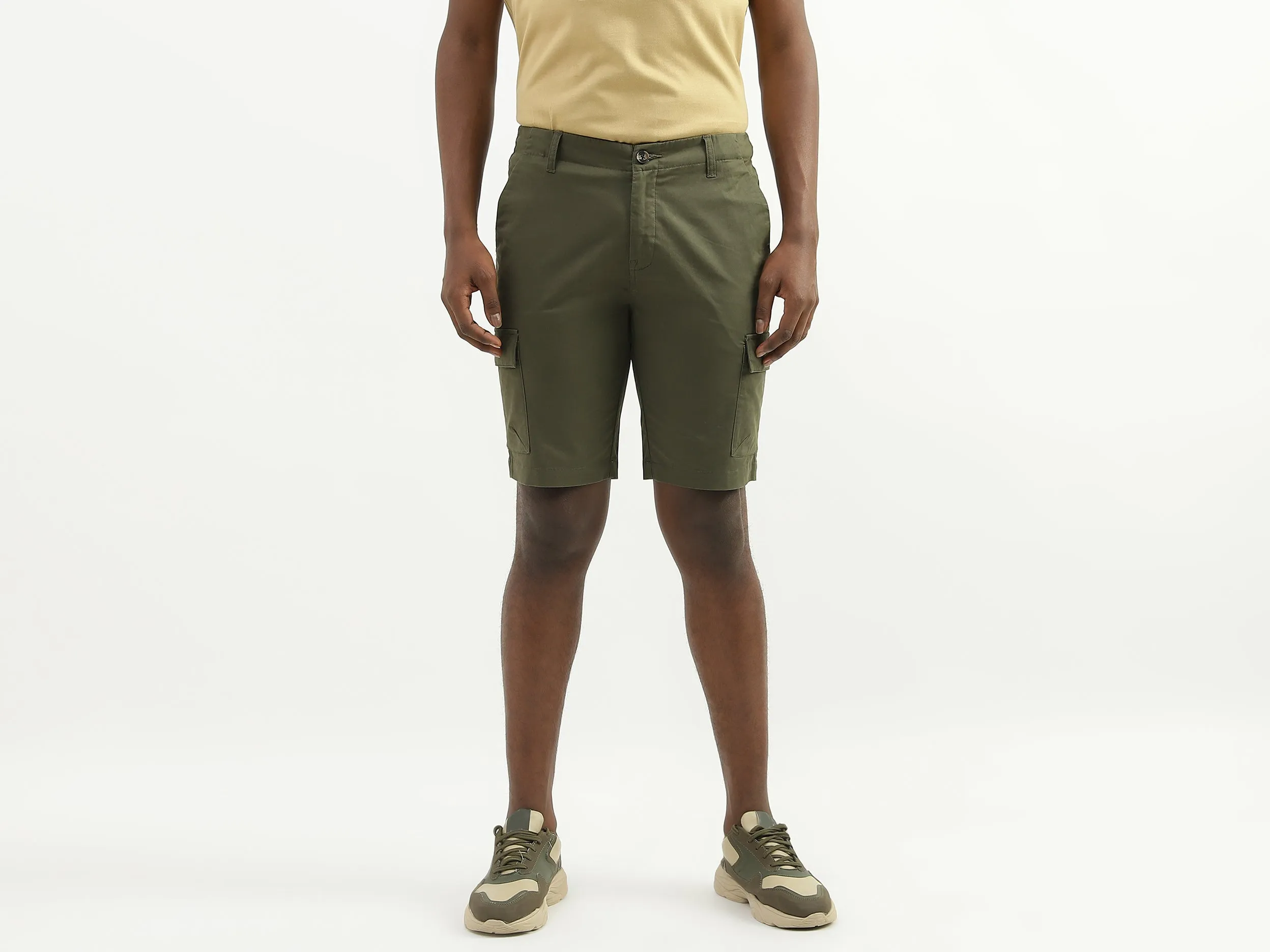 Cotton Solid Regular Fit Mens Shorts