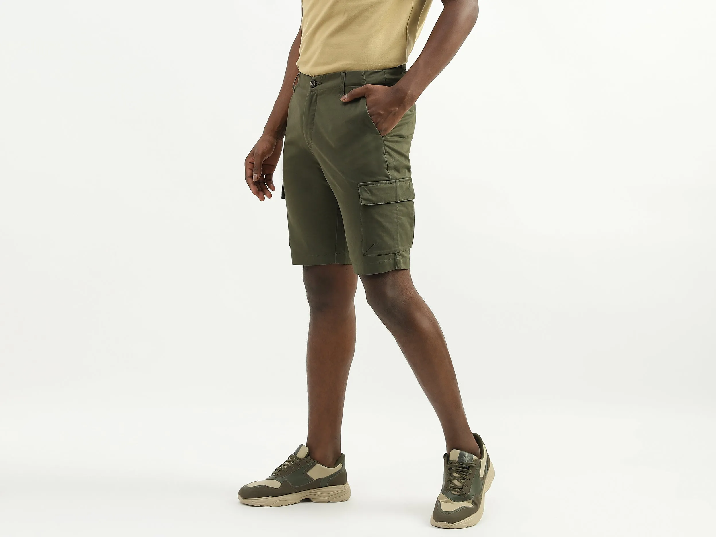 Cotton Solid Regular Fit Mens Shorts