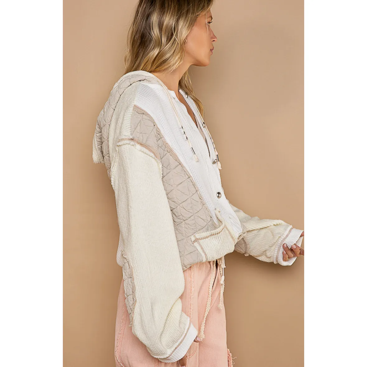 Cozy Patchwork Quilted Hoodie