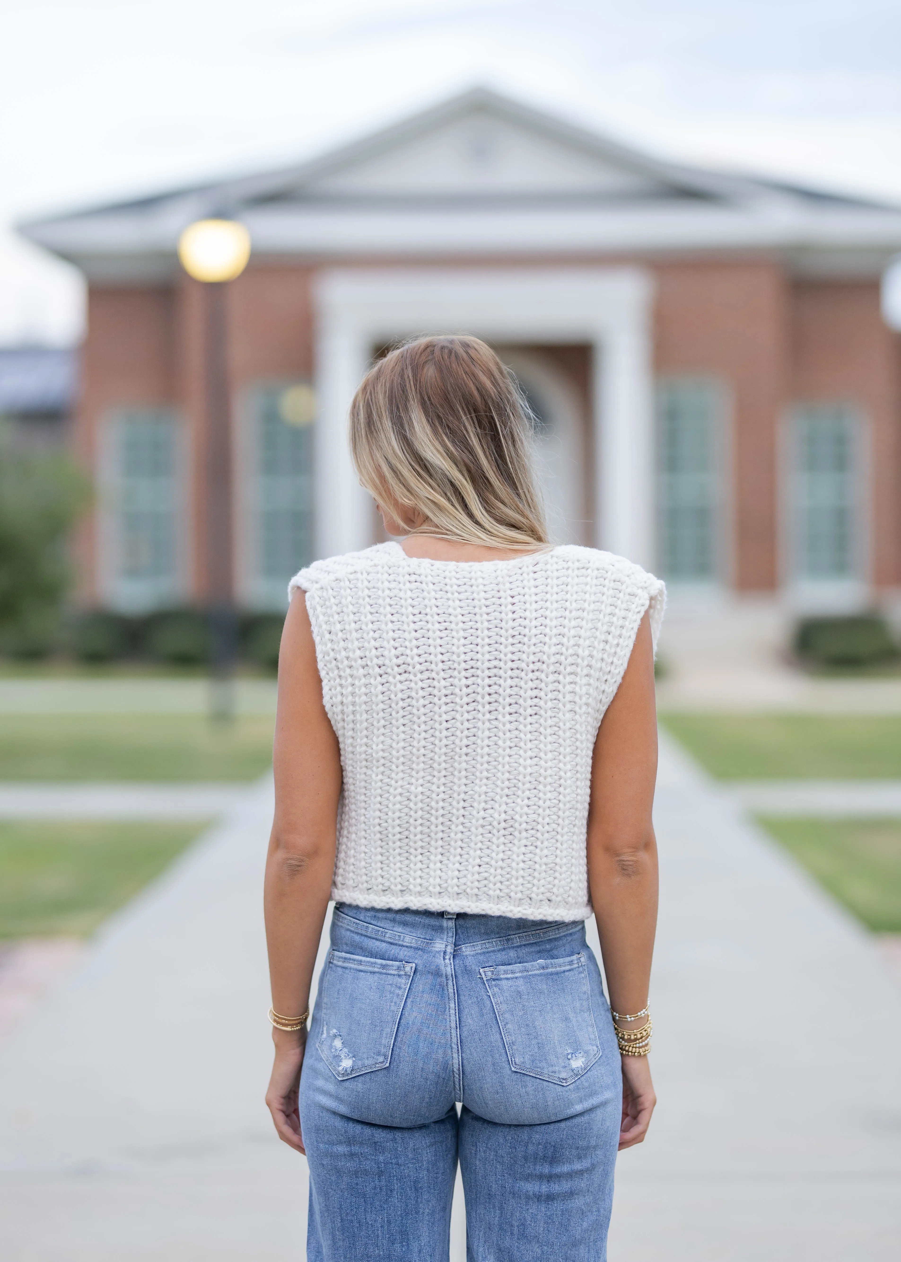 Cream Chunky Sweater Vest