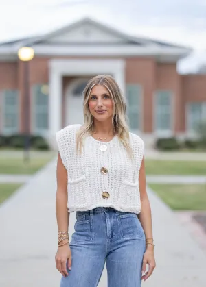 Cream Chunky Sweater Vest