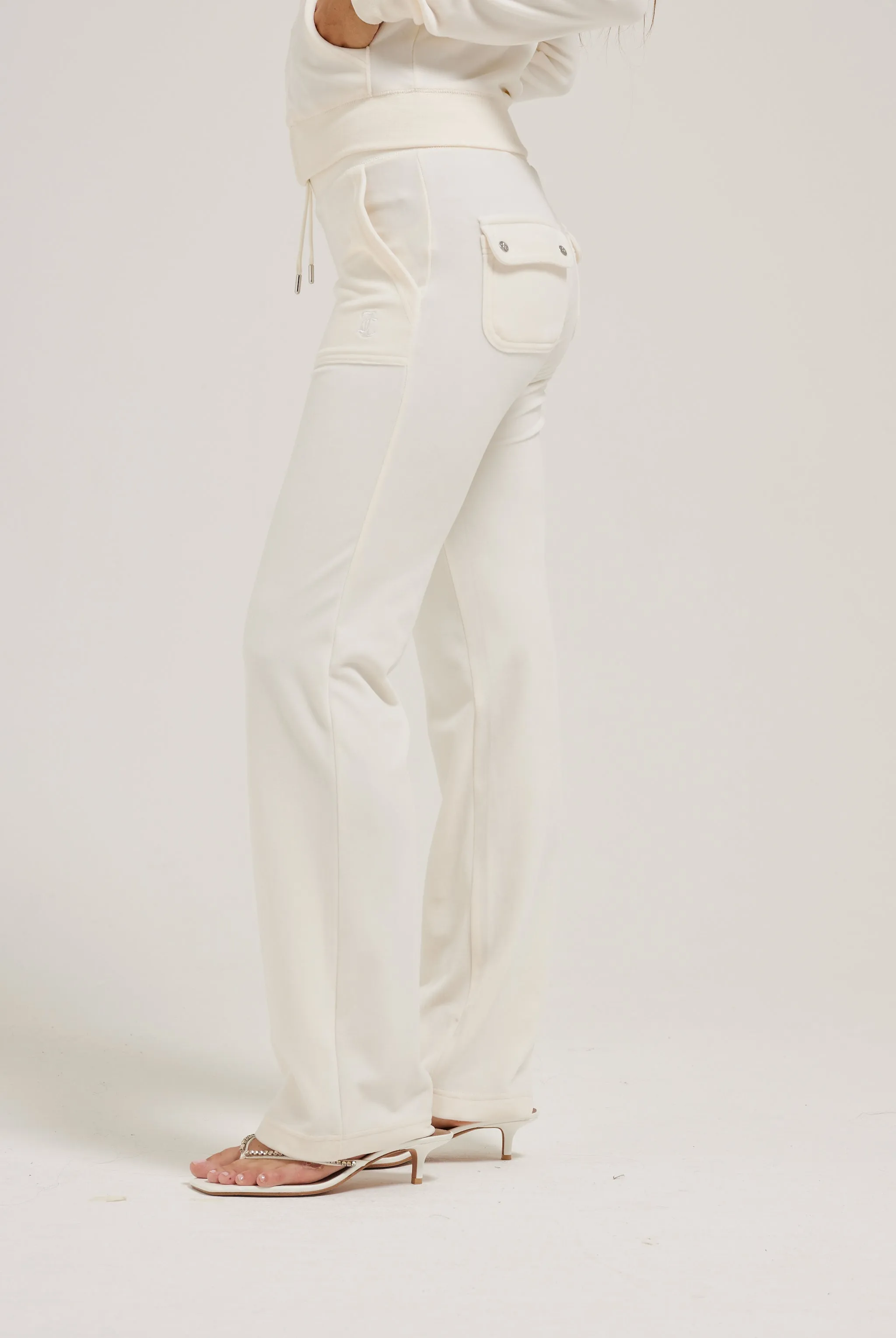 CREAM CLASSIC VELOUR DEL RAY POCKETED BOTTOMS