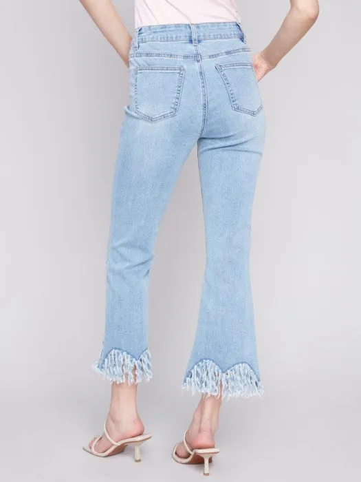 Cropped Fringe Jeans