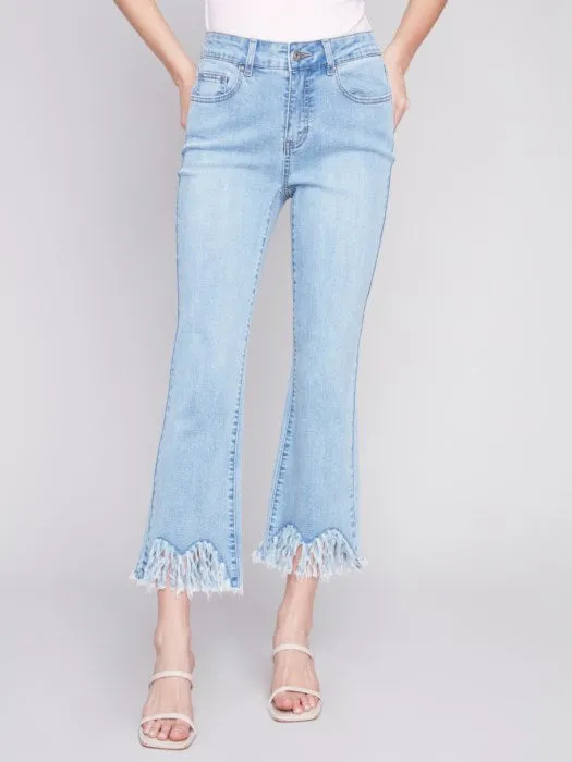 Cropped Fringe Jeans