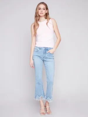Cropped Fringe Jeans