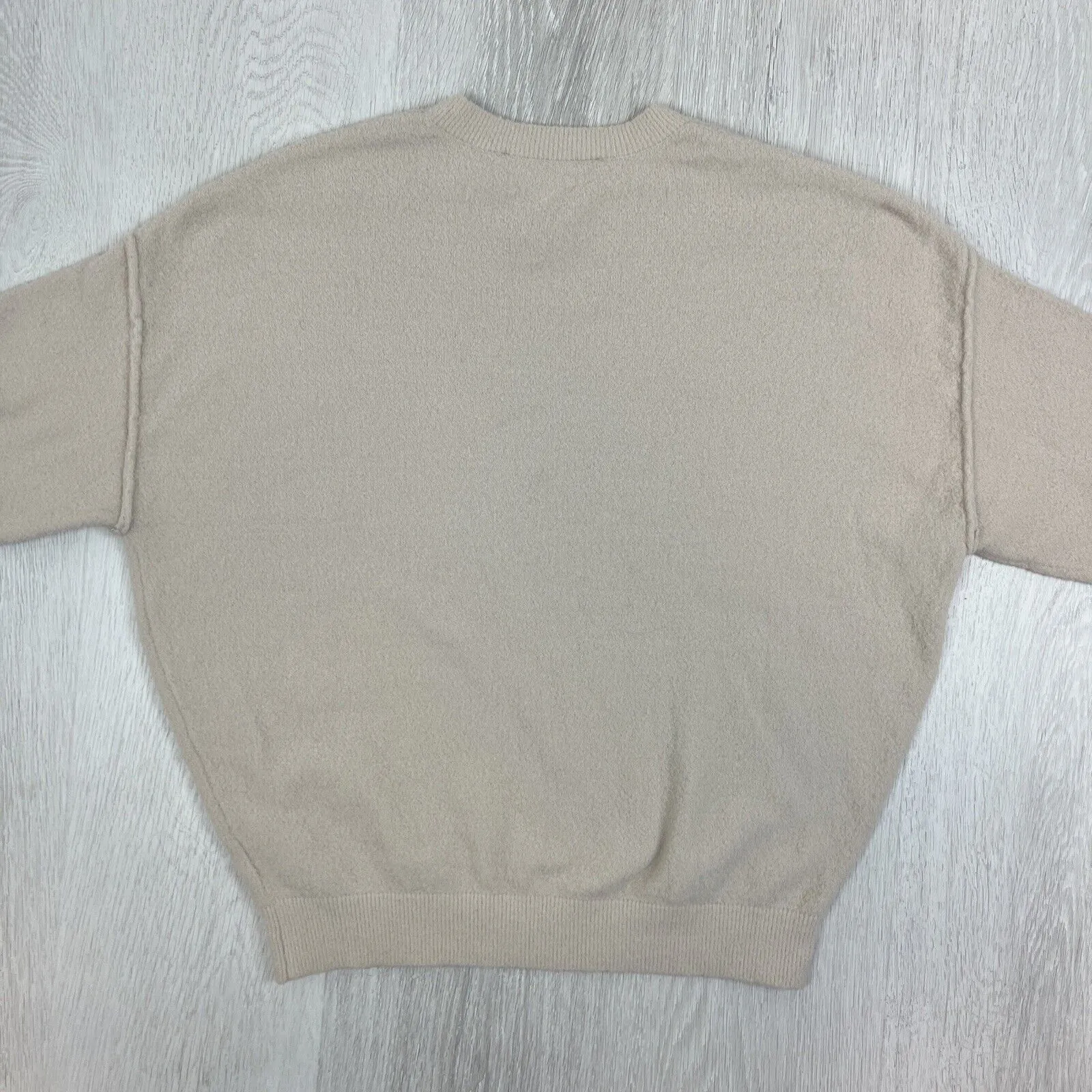 Decjuba Womens Super Soft Knitted Beige Oversized Sweater Size XS