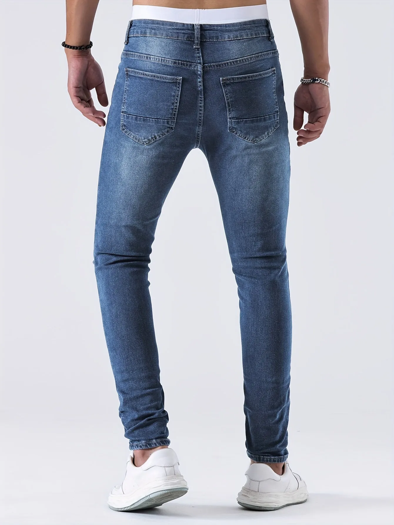 Denim Vortex™ | Men's Distressed Skinny Jeans | Ripped Design, Tapered Fit, Casual Streetwear Style