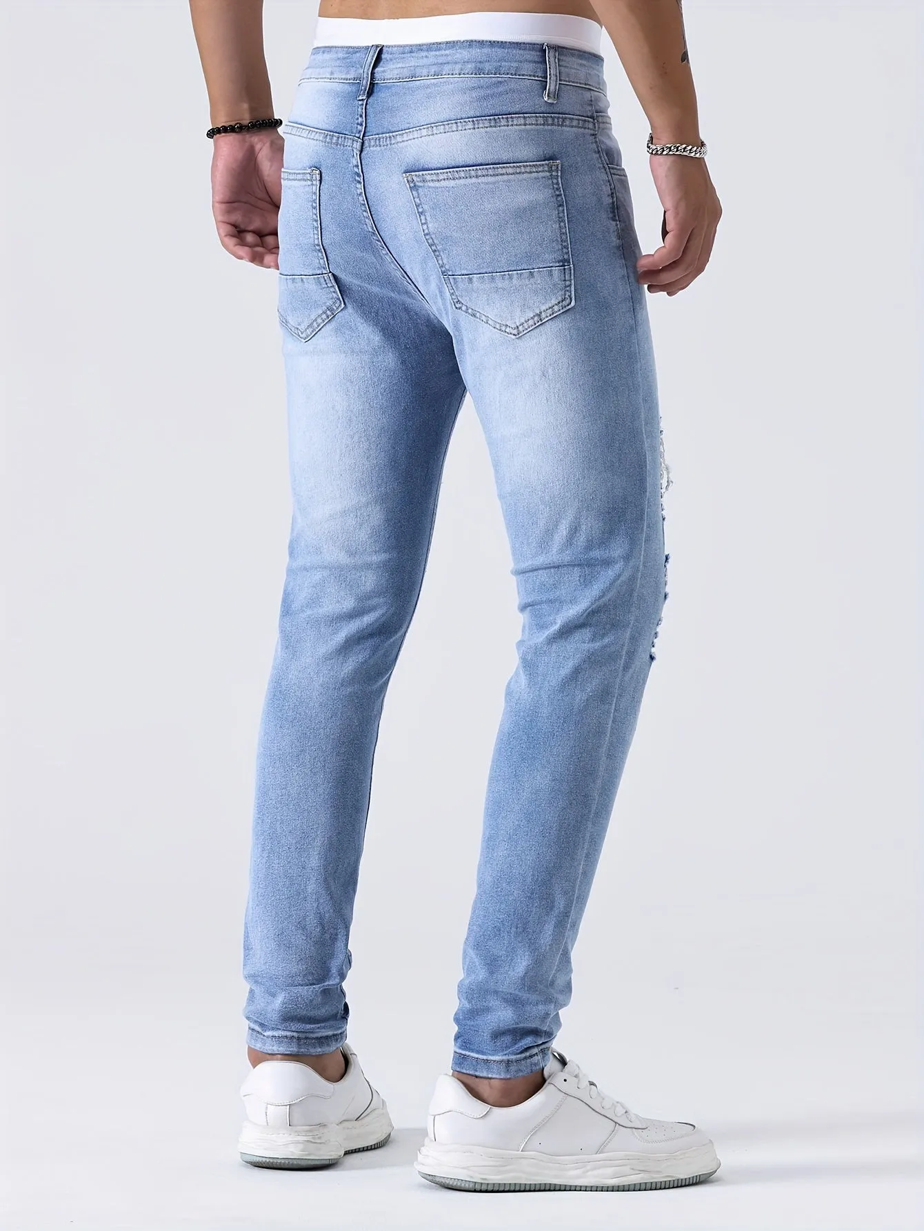 Denim Vortex™ | Men's Distressed Skinny Jeans | Ripped Design, Tapered Fit, Casual Streetwear Style