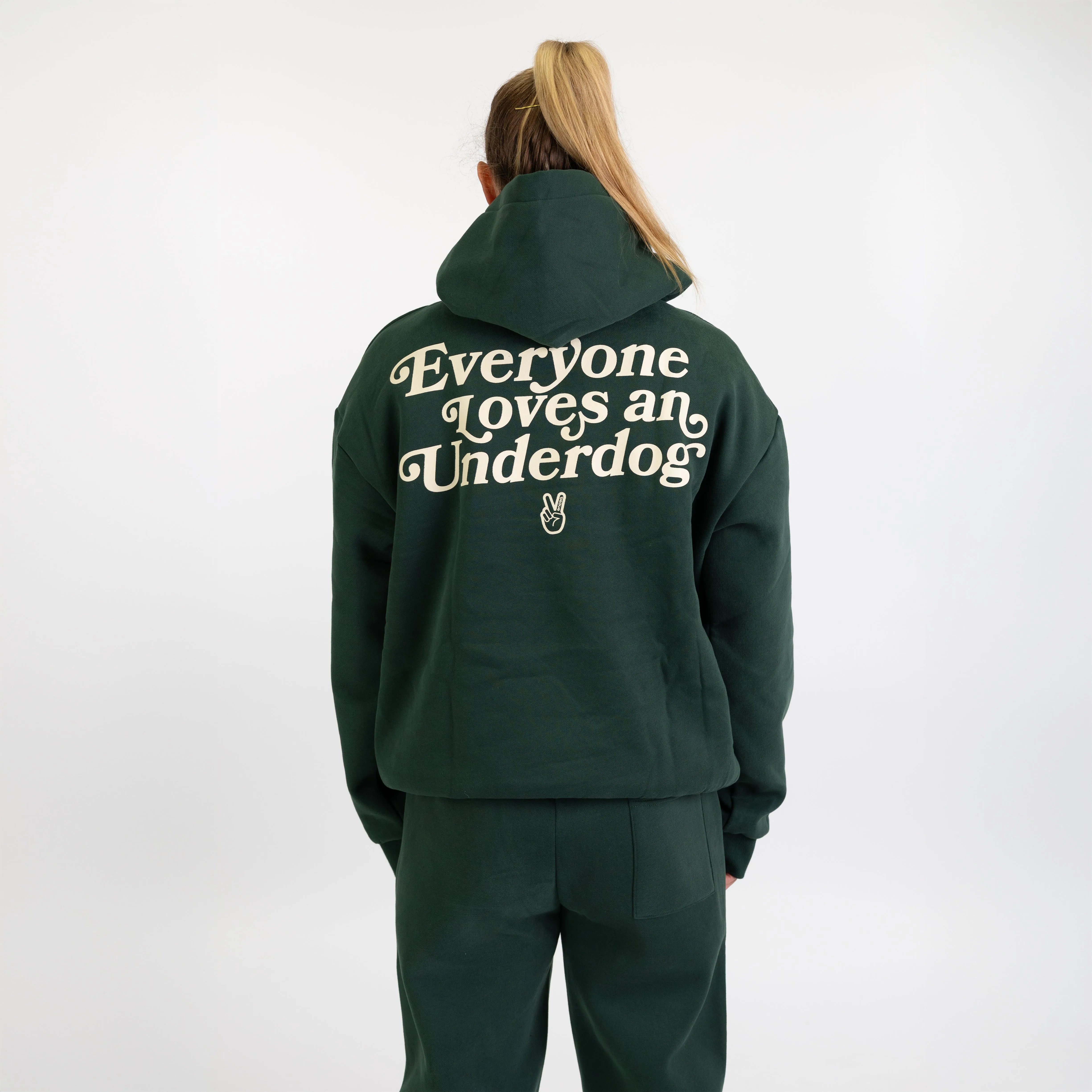 DEUCE EVERYONE LOVES AN UNDERDOG HOODIE | Forest Green