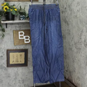 DG2 by Diane Gilman Womens Elastic Waist Lightweight Denim Pants Blue M Tall
