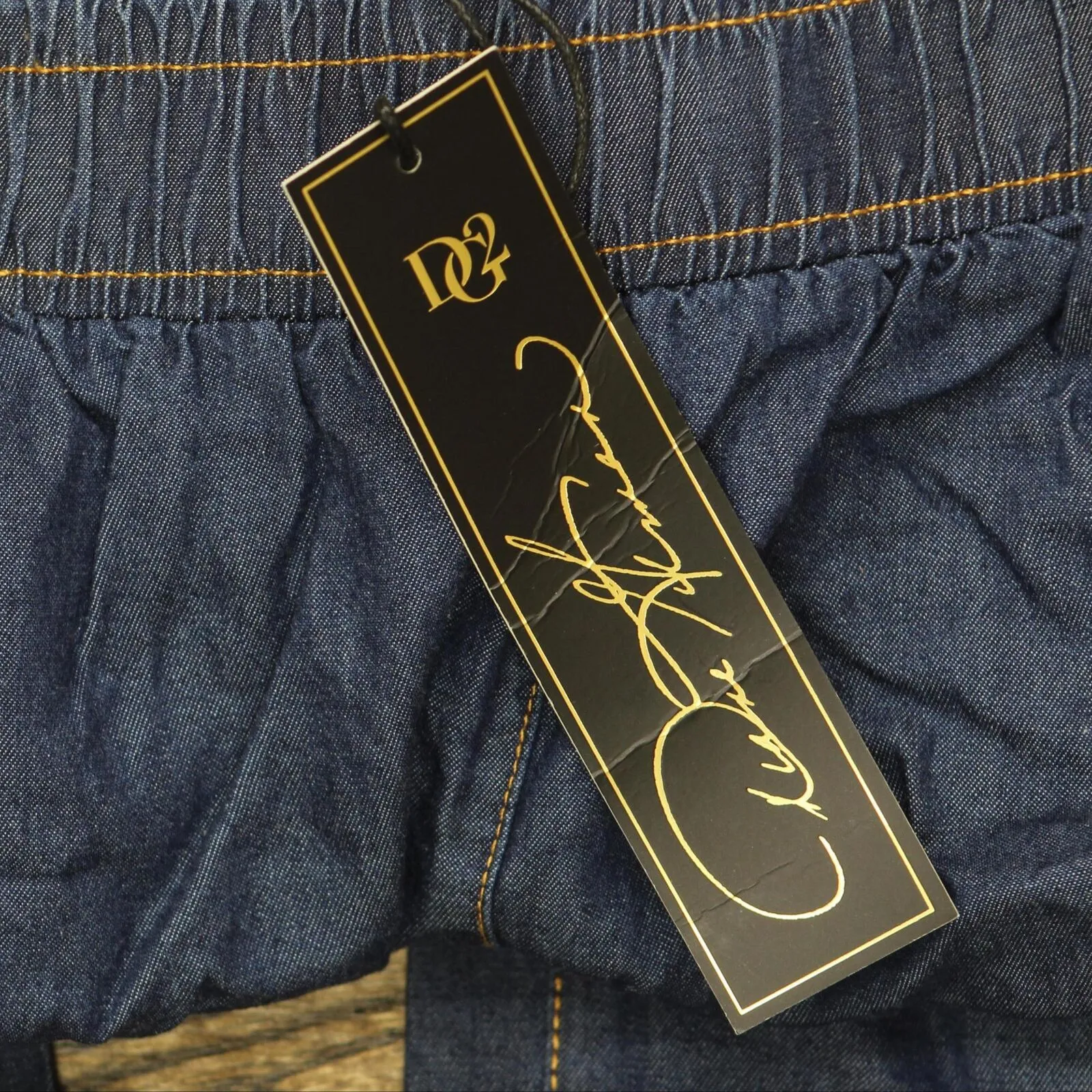 DG2 by Diane Gilman Womens Elastic Waist Lightweight Denim Pants Blue M Tall
