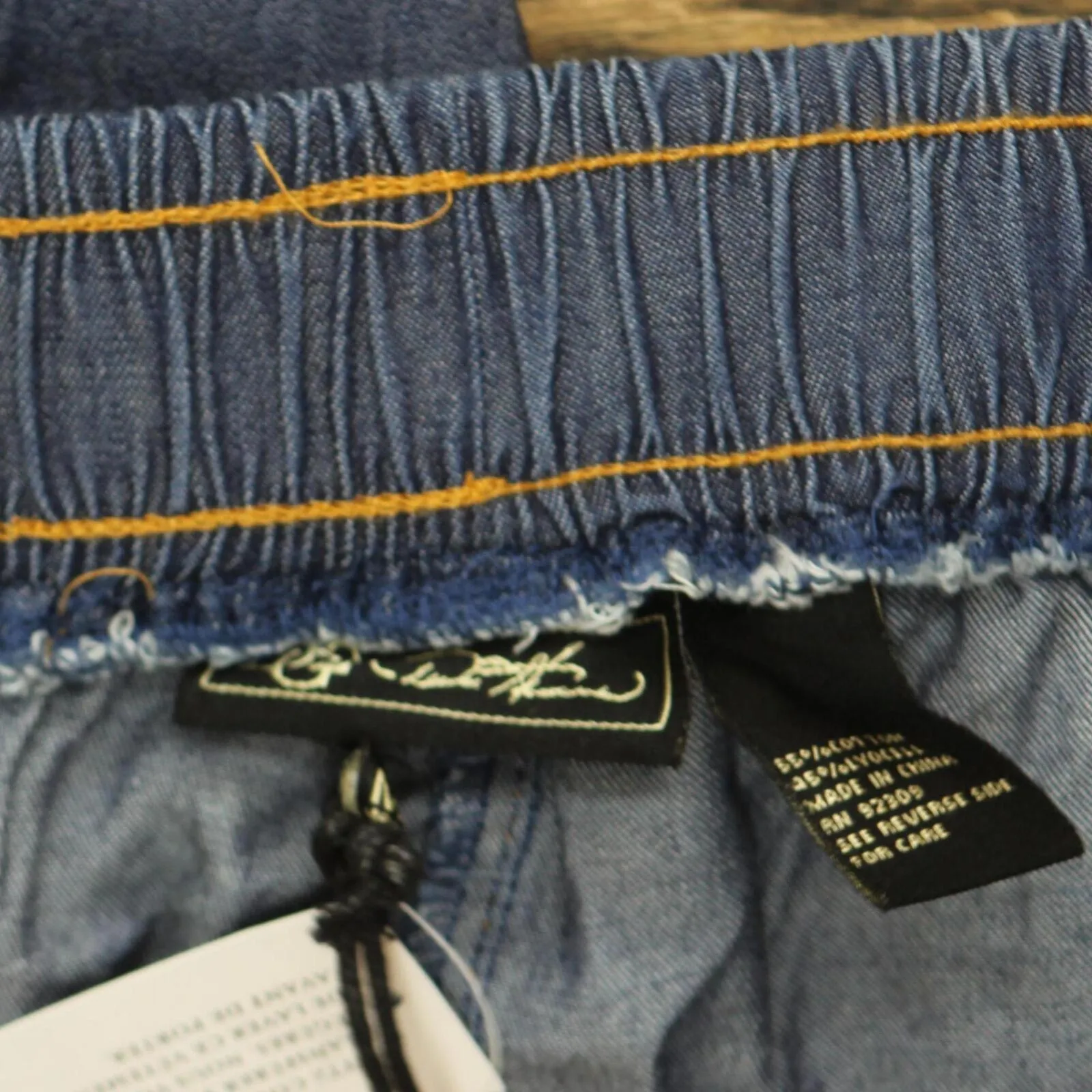 DG2 by Diane Gilman Womens Elastic Waist Lightweight Denim Pants Blue M Tall