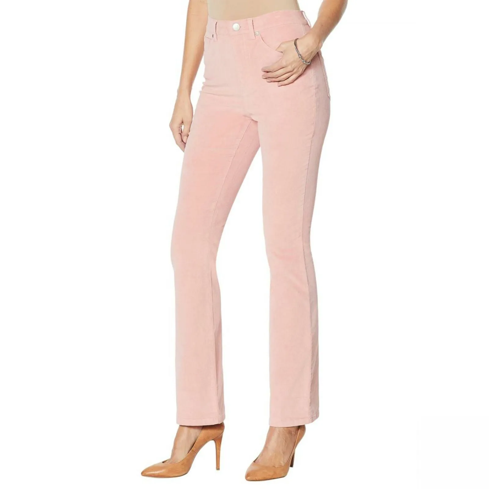 DG2 by Diane Gilman Women's Tall Stretch Velvet Flared Boot Cut Jeans