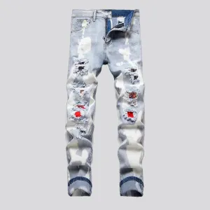 Distressed style men's jeans