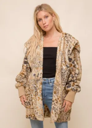 Doorbuster Oversized Hoodie Jacket | Leopard