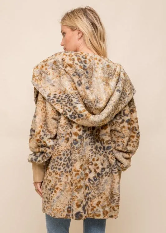 Doorbuster Oversized Hoodie Jacket | Leopard