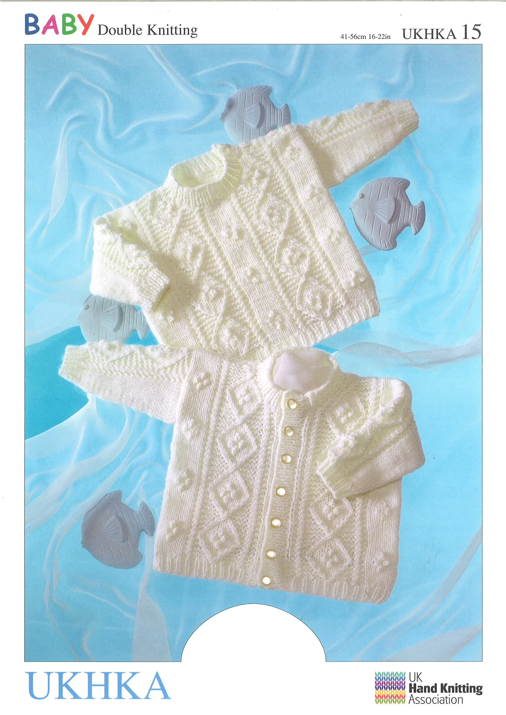 Double Knitting Crocheting Pattern Sweater Cardigan 0 To 2 Years 41-56 cm 16-22 inches