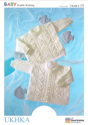 Double Knitting Crocheting Pattern Sweater Cardigan 0 To 2 Years 41-56 cm 16-22 inches