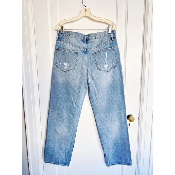 Driftwood • Jordie Mom Jean loose baggy fit distressed ripped Eskimo light wash