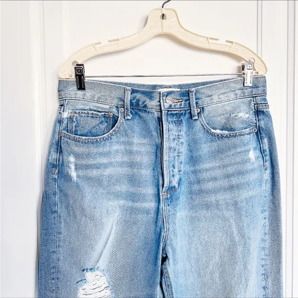 Driftwood • Jordie Mom Jean loose baggy fit distressed ripped Eskimo light wash