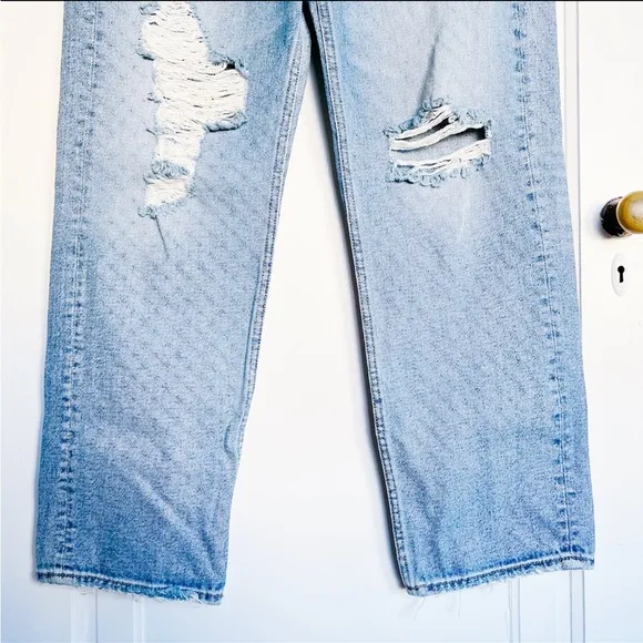 Driftwood • Jordie Mom Jean loose baggy fit distressed ripped Eskimo light wash