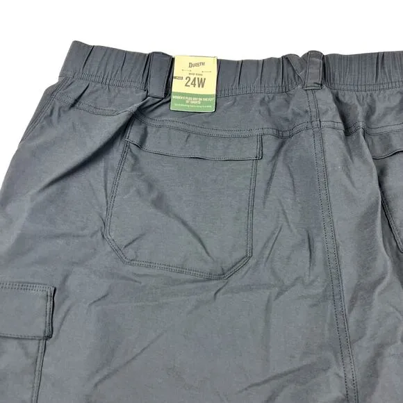 Duluth Trading Co. Womens 25W Dry on the Fly Shorts 10 inch Cargo Blue Outdoor