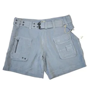 Dylan NWT Belted Cargo Shorts Womens 8 Light Blue Tencel Mid Rise