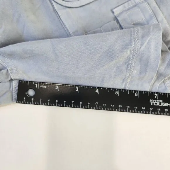 Dylan NWT Belted Cargo Shorts Womens 8 Light Blue Tencel Mid Rise