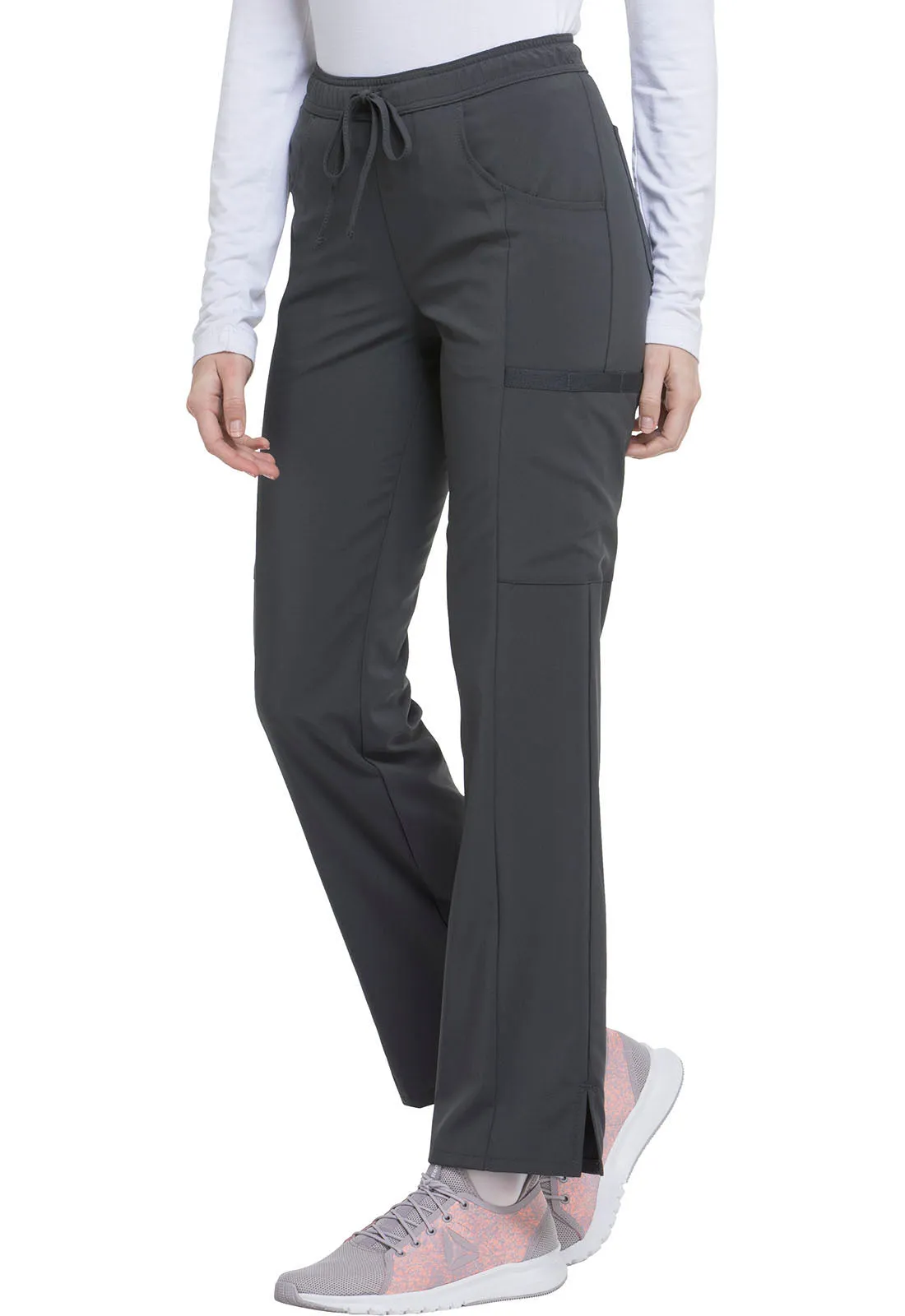 EDS Essentials DK010 Mid Rise Straight Leg Drawstring Pants Pewter