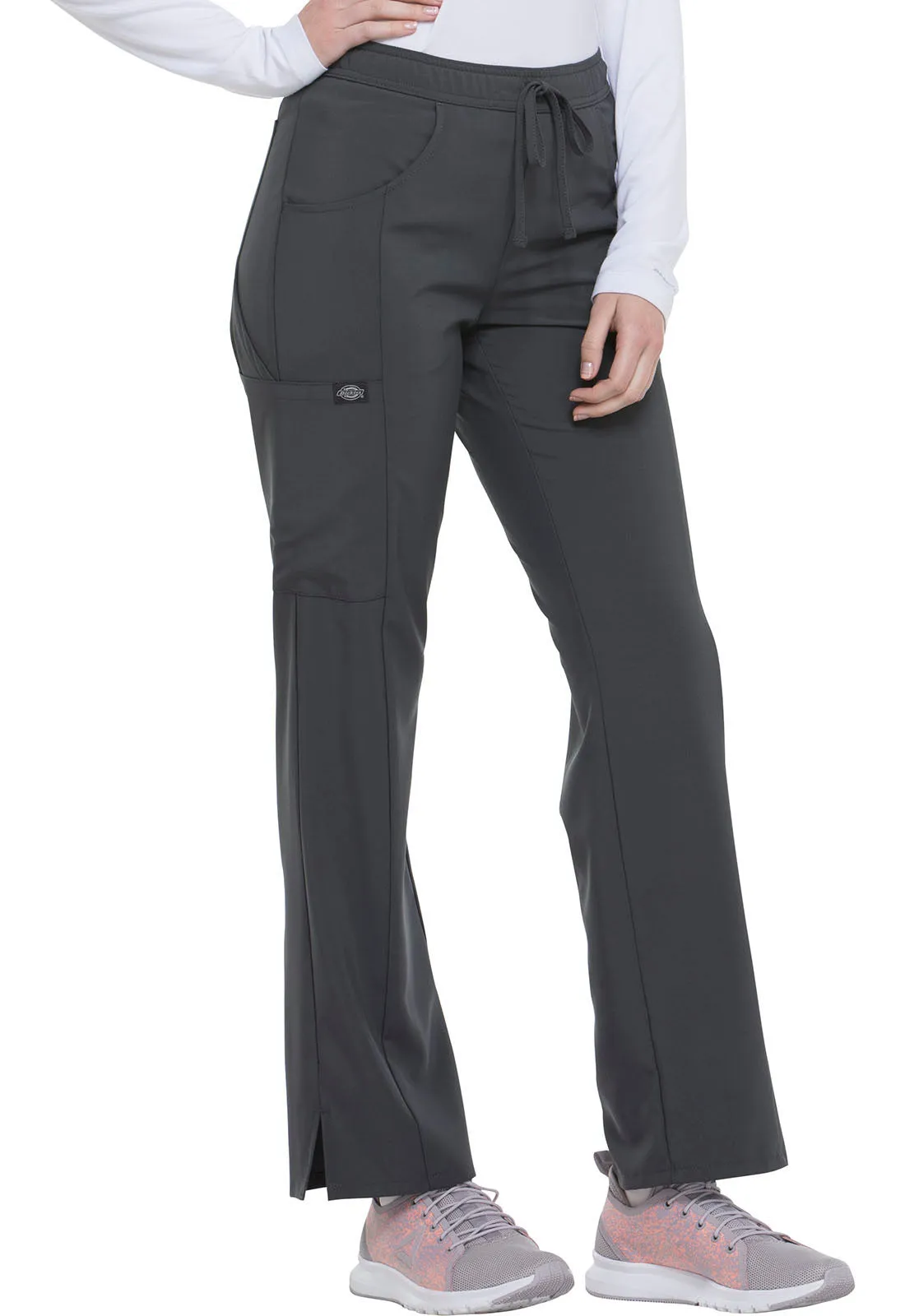 EDS Essentials DK010 Mid Rise Straight Leg Drawstring Pants Pewter