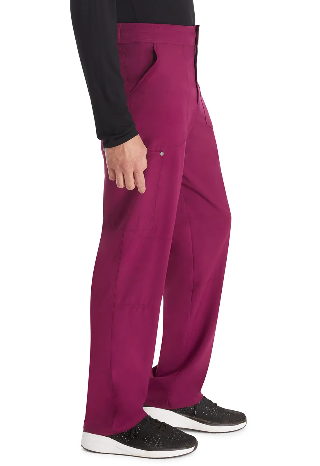 EDS NXT DK216 Men's Mid Rise Zip Fly Straight Leg Pants Wine